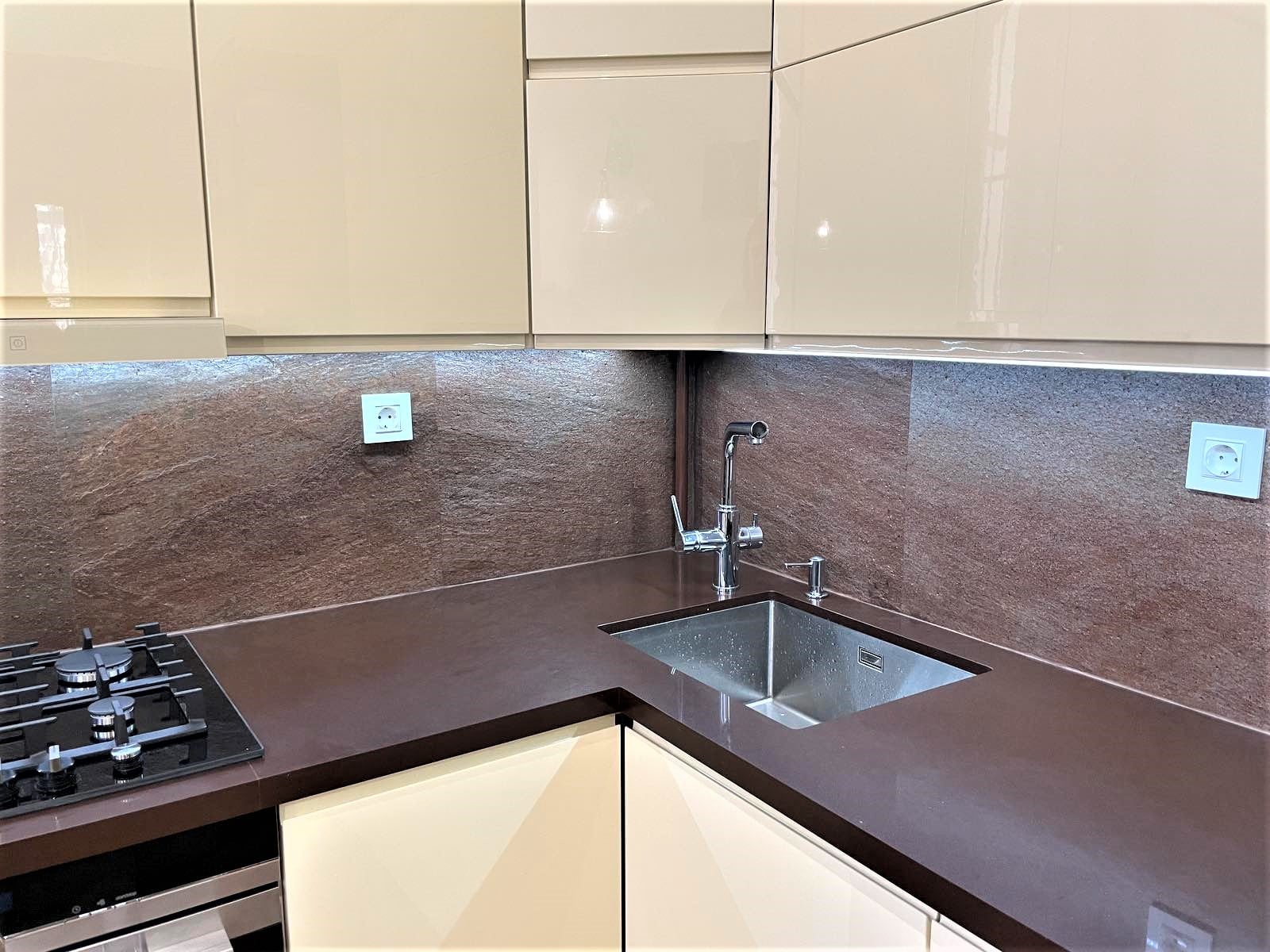 Кухонный фартук каменный шпон LUXURYVENEER